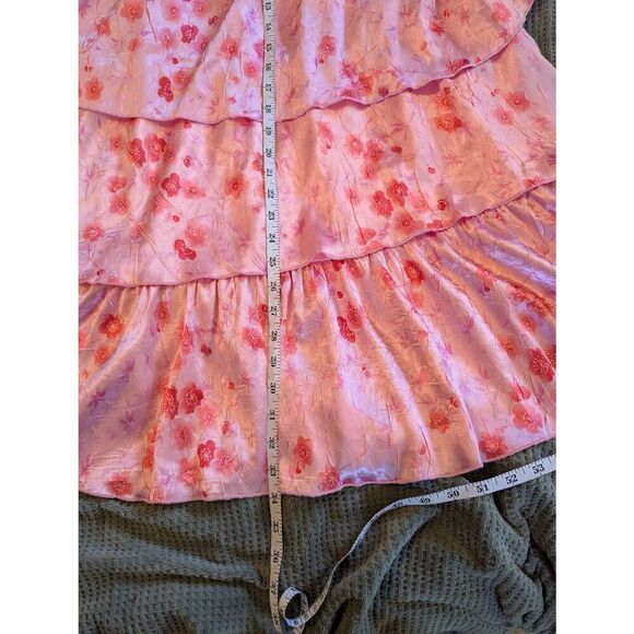 Brand New House of Blythe x Revolve Women's Small Pink Tiered Maxi Skirt Floral - Picture 3 of 5